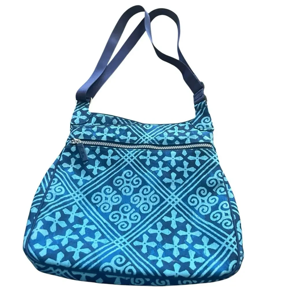 Vera Bradley Y2k Blue Geometric Seatbelt Shoulder Travel Bag Purse‎